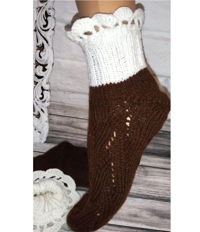 Теплые женские носки - ажурные носочки - 37-42 размер - кашемир