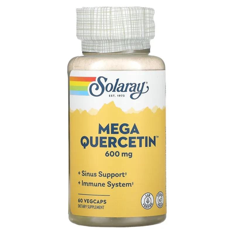 Solaray, Mega Quercetin, 600 мг, 60 вегетарианских капсул