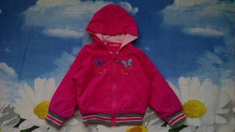 Стильна куртка,вітровка на флісі для дівчинки 2-4 роки