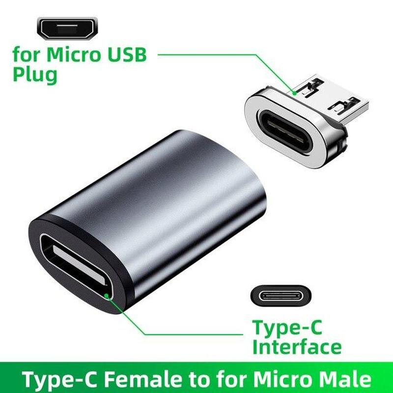 Адаптер для кабеля Type-C на micro USB коннектор магнитный
