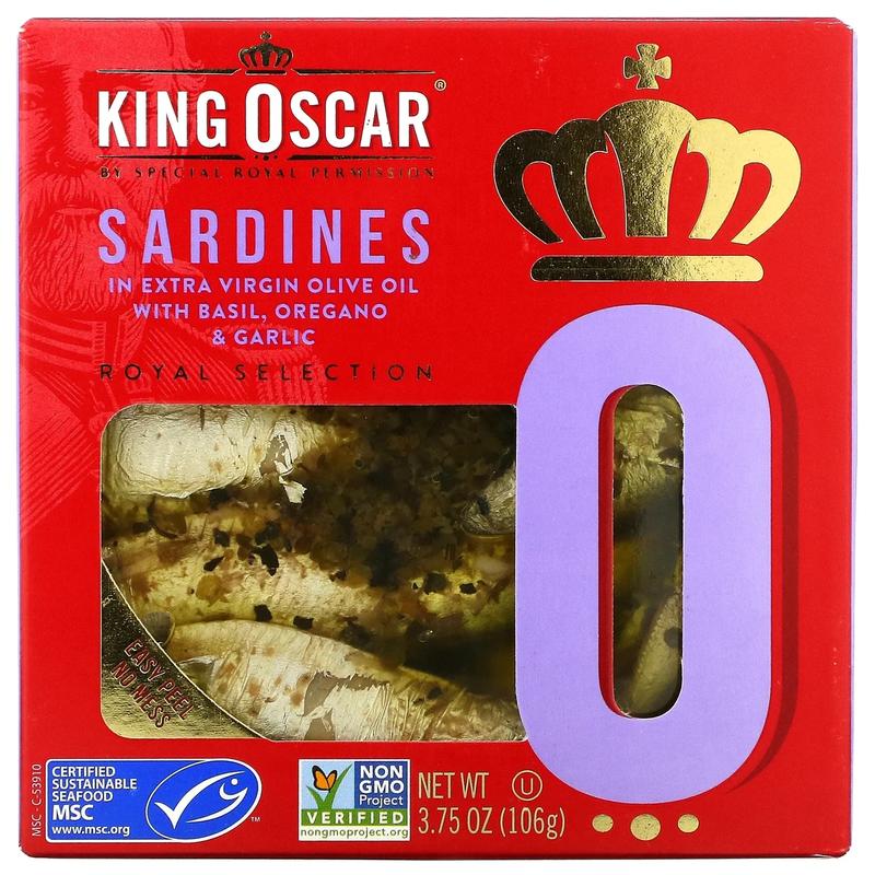 King Oscar, Sardines In Extra Virgin Olive Oil with Basil, Ore... 201 ₴, купить на ИЗИ (52670282)