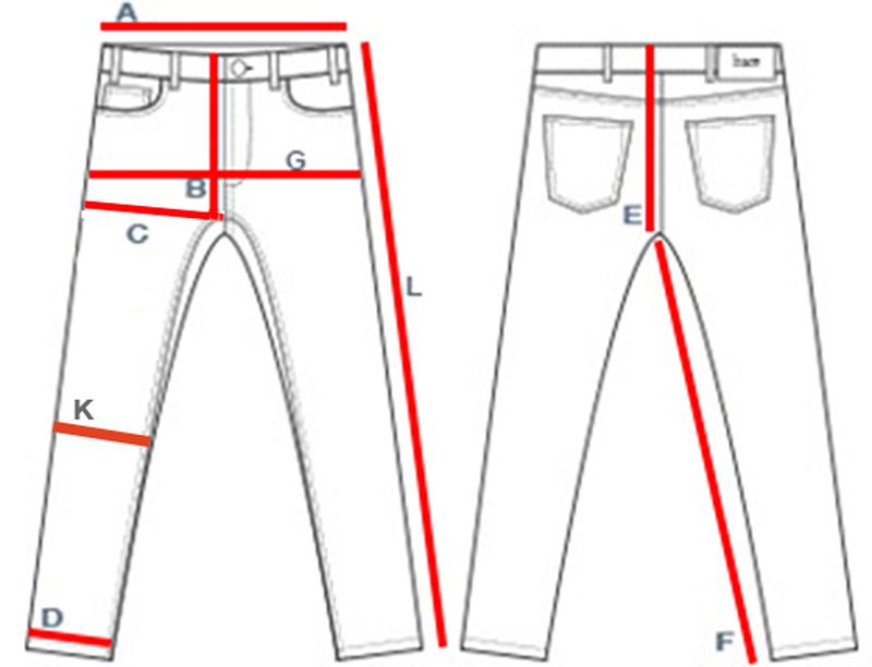 Джинсы замеры схема