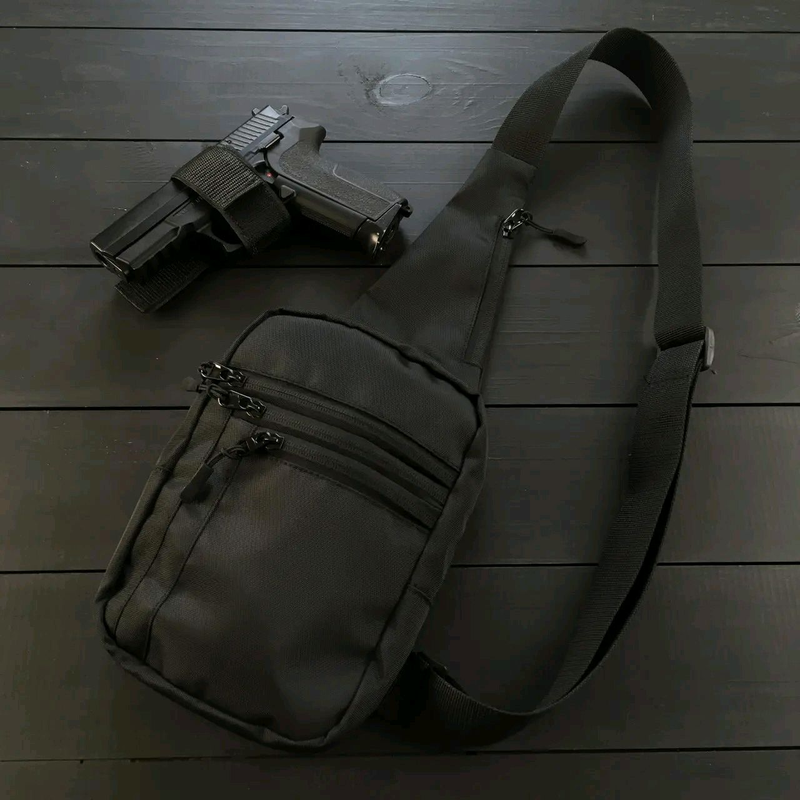 Качественная тактическая сумка с кобурой, мужская сумка черная