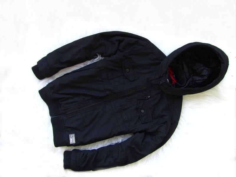 Утепленная демисезонная куртка бомбер с капюшоном george