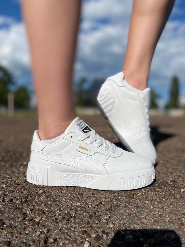 Puma cali 2025 triple white trainers