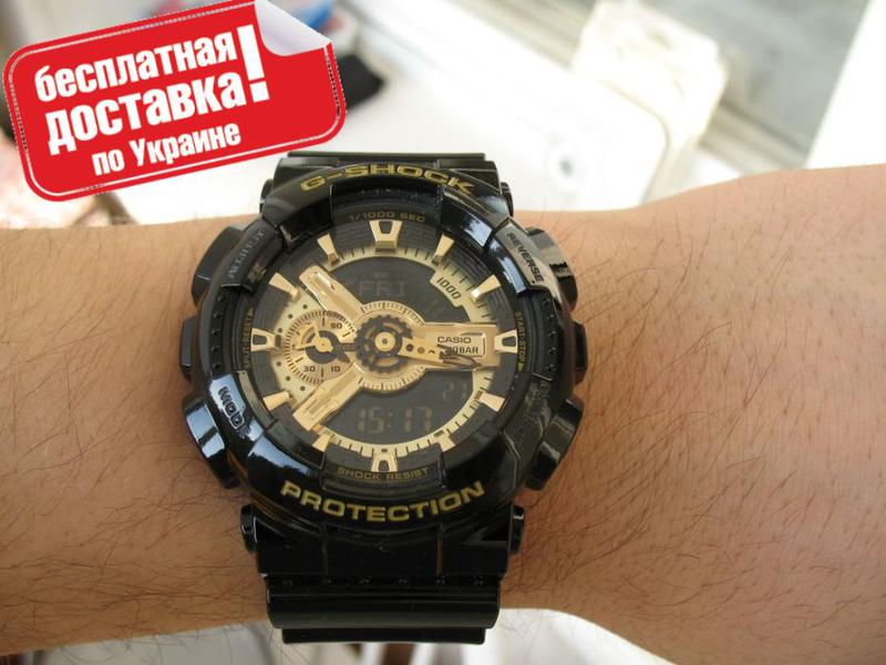 casio g shock ga 110 black gold