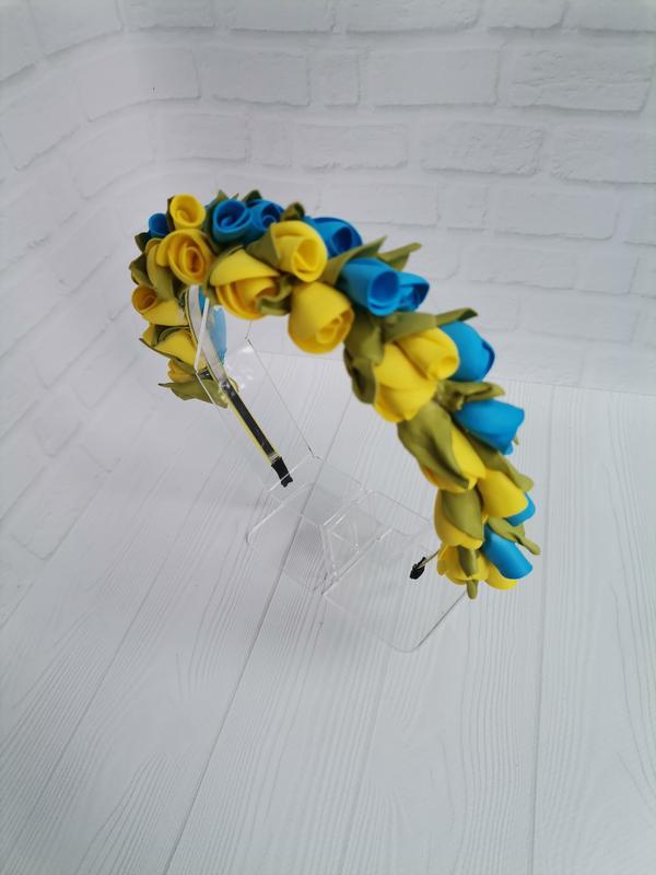 Обруч ободок в жовто-блакитному кольорі