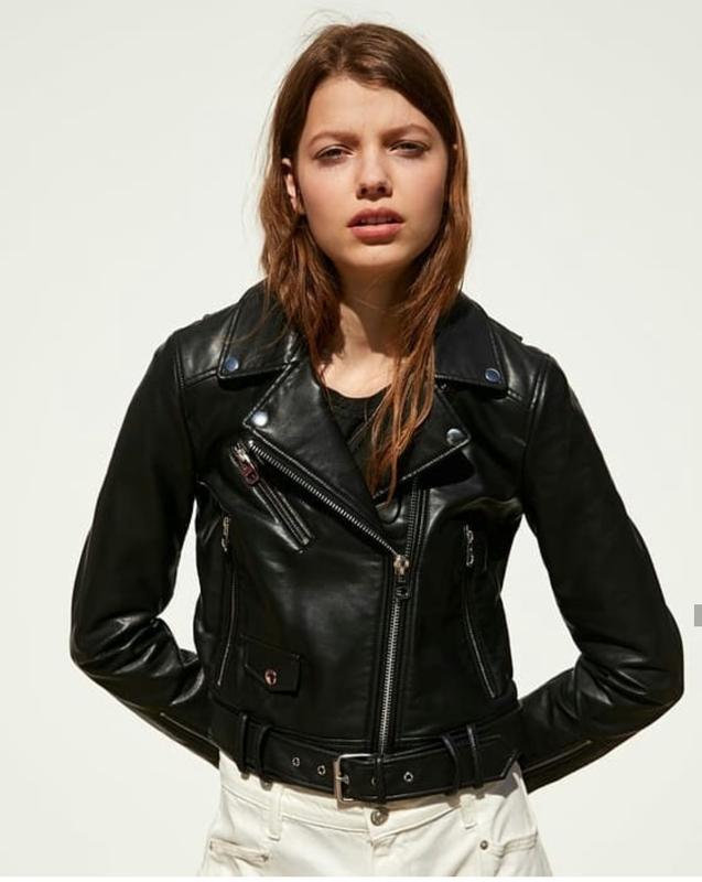 Кожаная косуха Zara женская