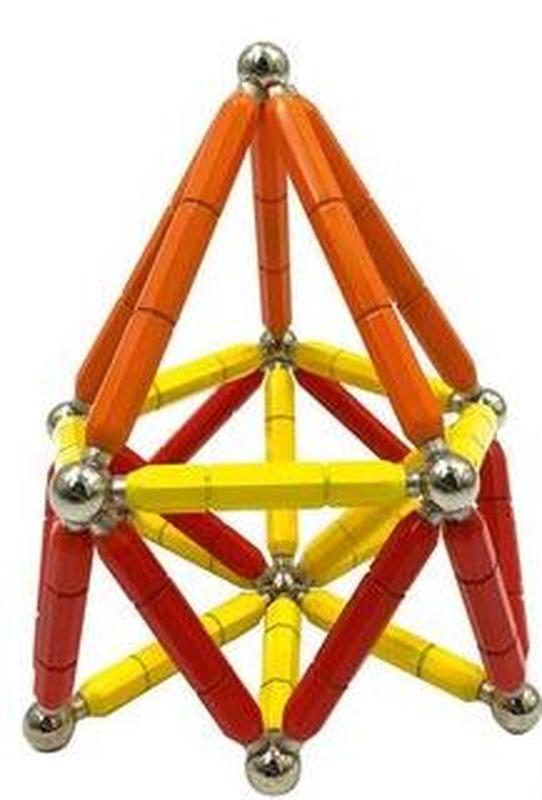 Магнітний конструктор Playtive Red orange yellow magnetic buildin