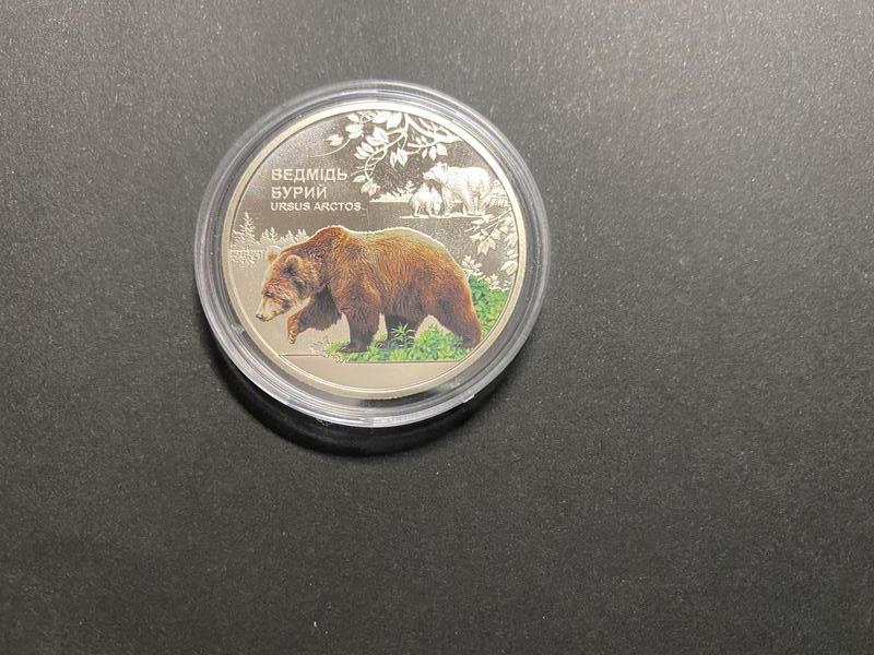 Монета Ведмідь бурий 5 гривень 2022 р. Новинка!