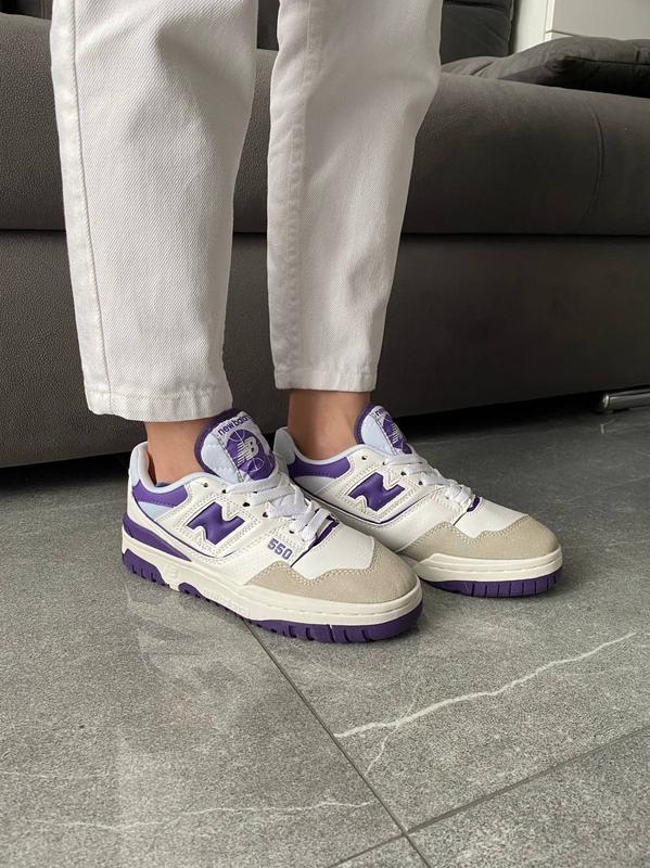 Кросівки чоловічі new balance 550 white purple/кроссовки мужск ...