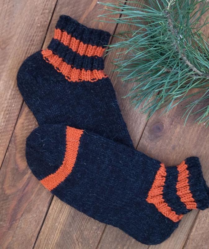 Шерстяные носки 39-41 р - вязаные носки для дома - мужские зим...