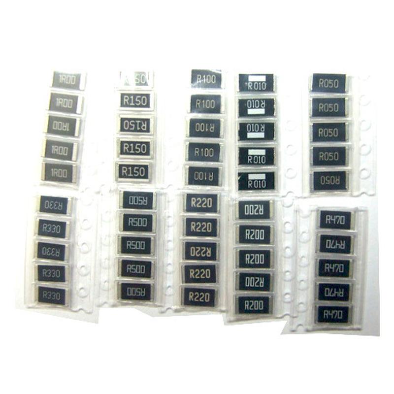 Набор из 50 резисторов SMD 2512 1Вт 1% 0.01-1Ом
