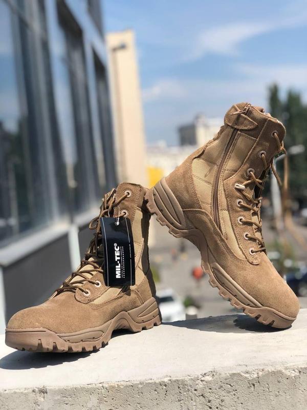 Тактические ботинки MIL-TEC® Tactical YKK KHAKI на молнии воен ...