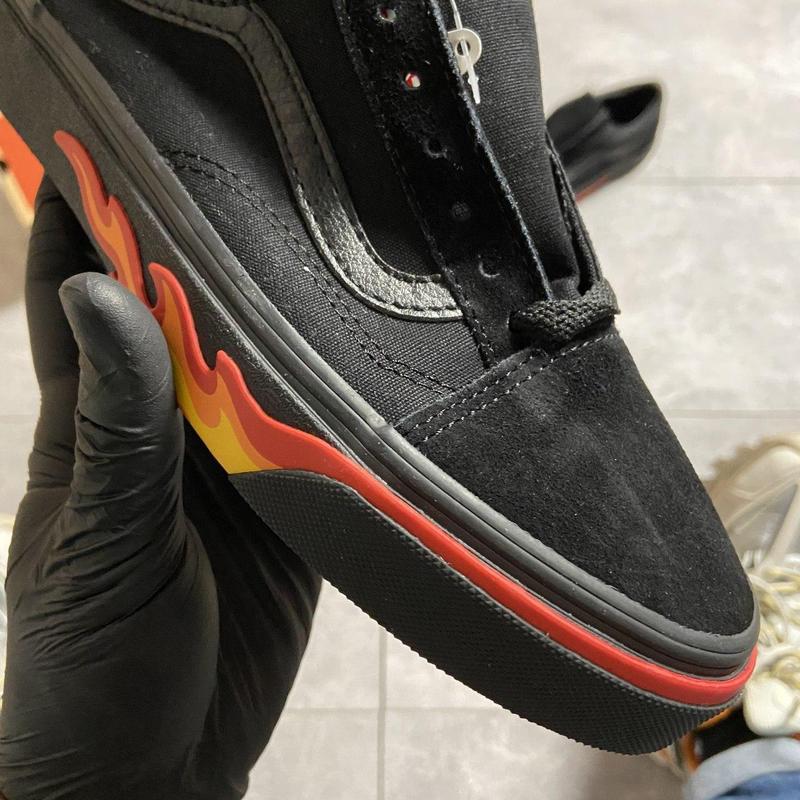 vans old skool black fire
