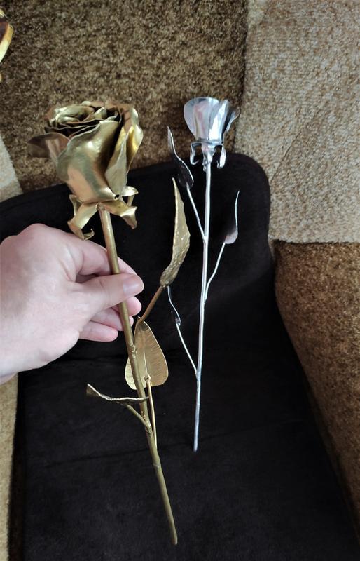Роза из металла, металлическая роза ручной работы, подарок, су...