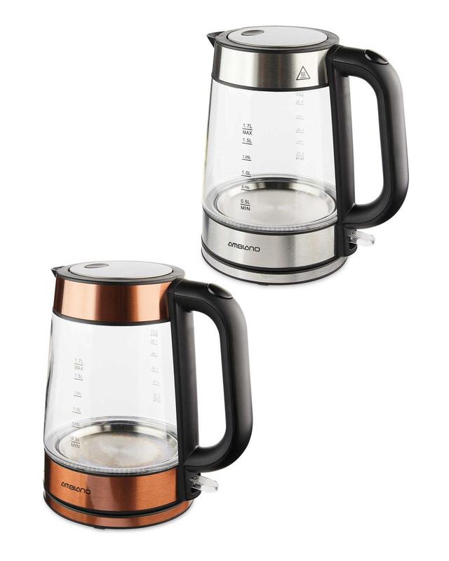 Бронзовый Стеклянный электрический чайник Ambiano 1,7 л с подс ...