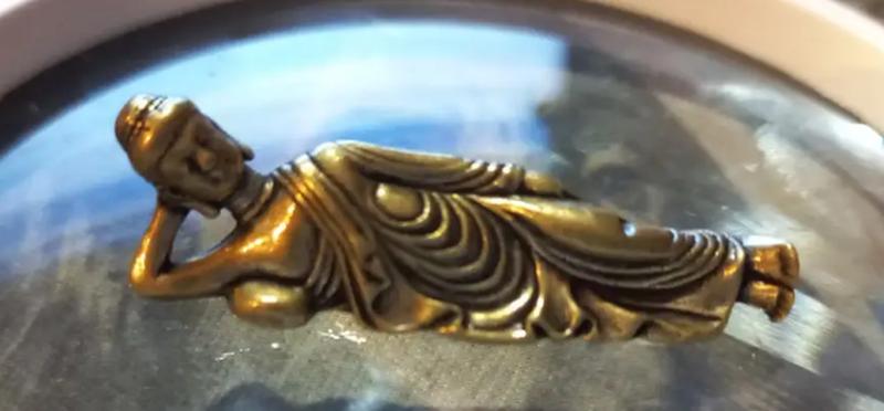 Фигурка статуэтка сувенир спящий Будда металл медь небольшая