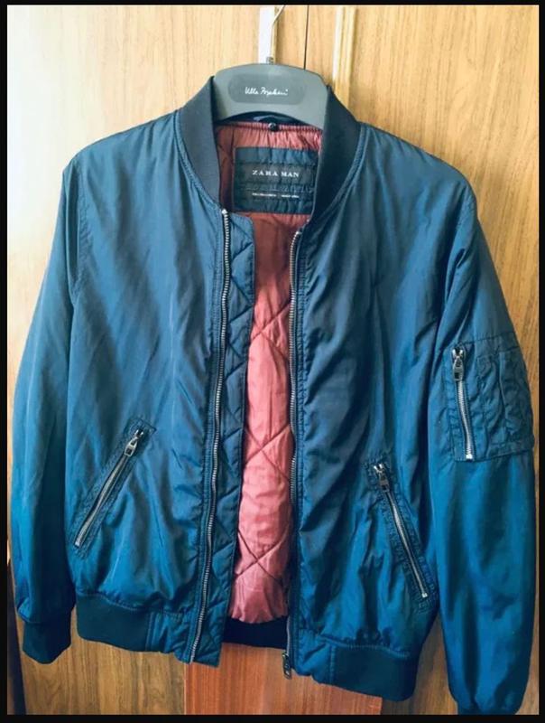 Куртка мужская демисезонная синего цвета ZARA