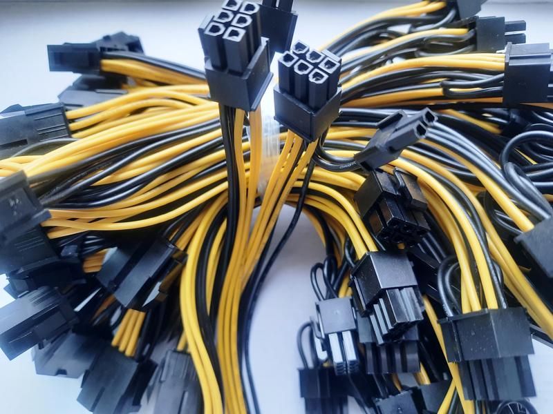 Переходник Питания Видеокарт 8pin to 2(6+2) Удлинитель 8пин PCI-E - 90 ...