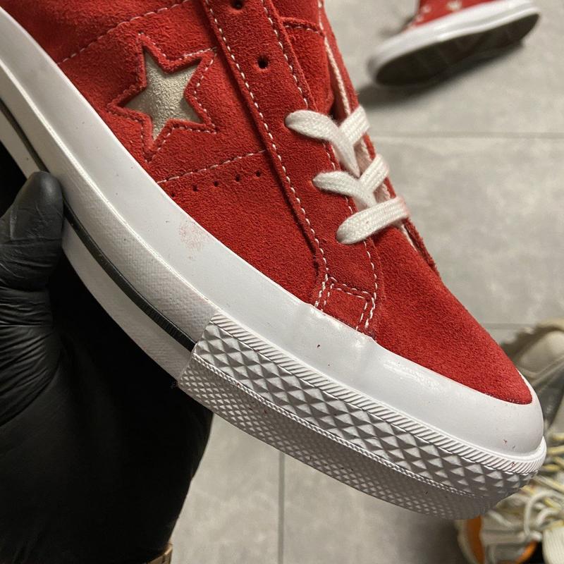 converse one star premium suede low top red
