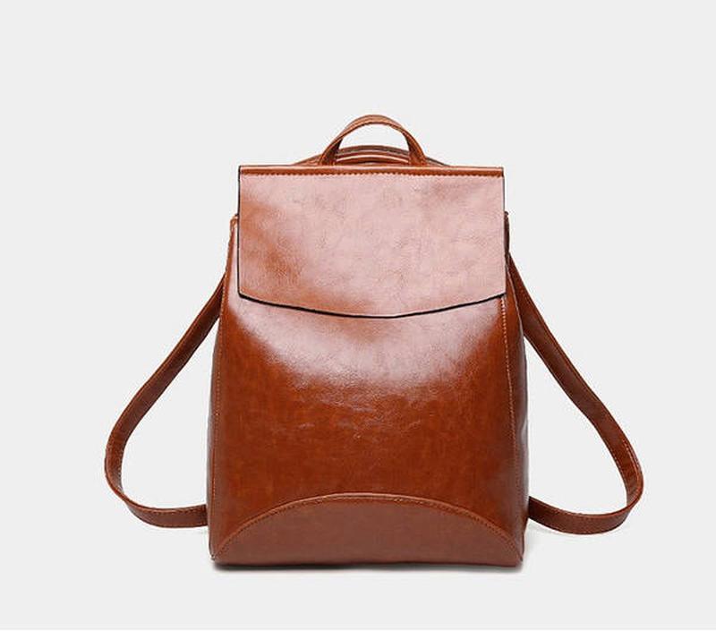 Женский мини рюкзак экокожа коричневый