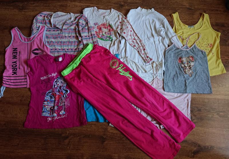 Пакет вещей на девочку одежда кофты футболки штаны 8-10лет