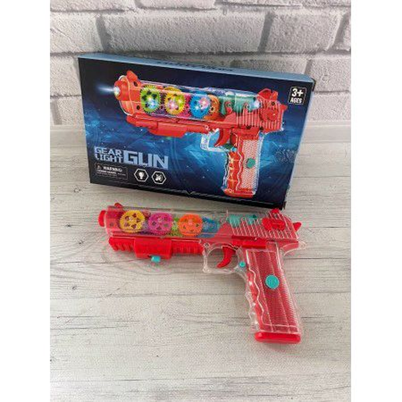Прозрачный игрушечный светящийся пистолет Gear Light GUN цена 250 грн