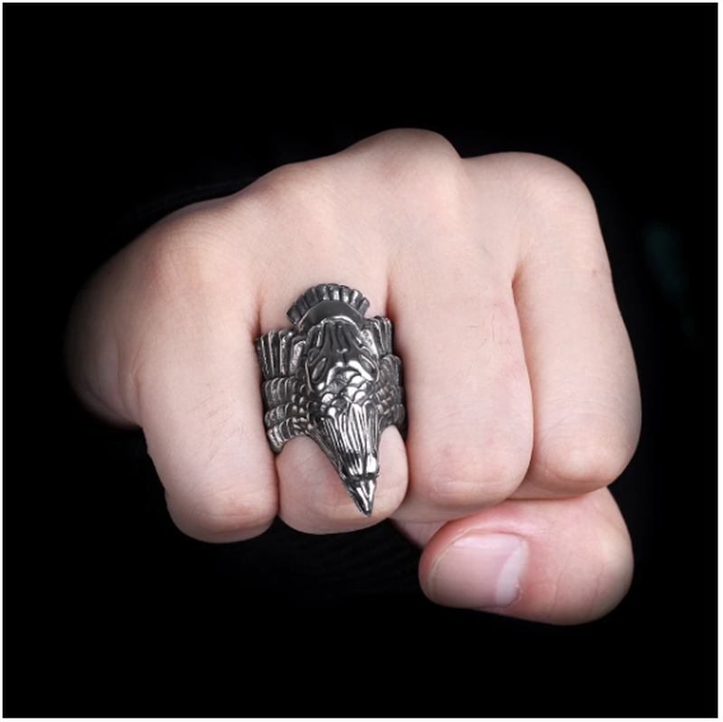 Кольцо птица байкерское кольцо в стиле панк рок готика размер ...
