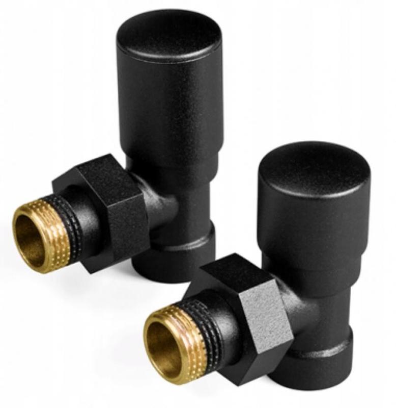 Чёрные краны угловые VarioTerm Swing black 1/2 для полотенцесу ...