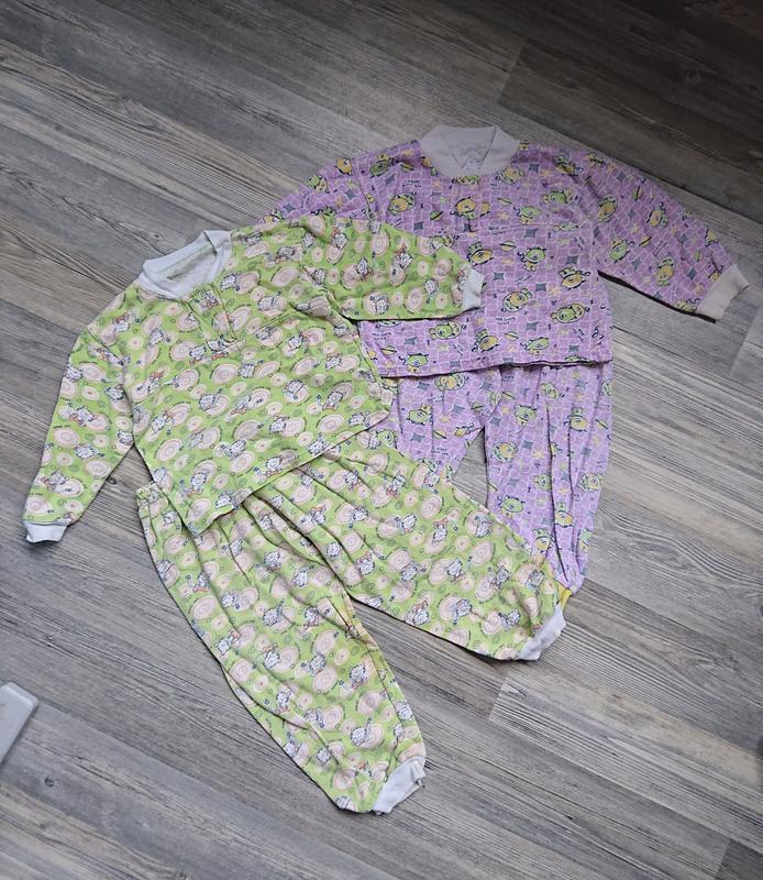 Пижама хлопок на байке 2-3 года цена за 2 пижамы