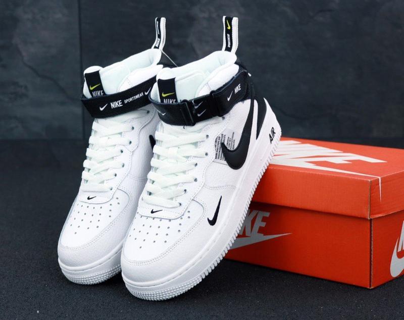 nike air force 1 tm white black low