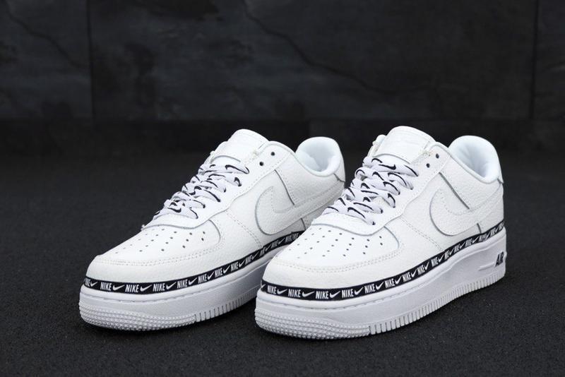nike air force overbranded white