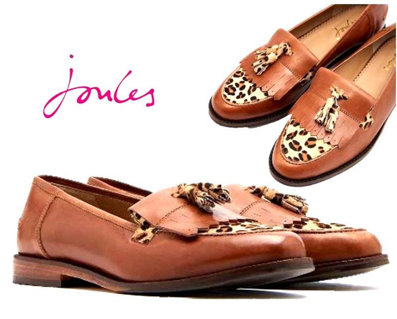 Туфли женские лоферы кожаные коричневые joules locksley tan (р...