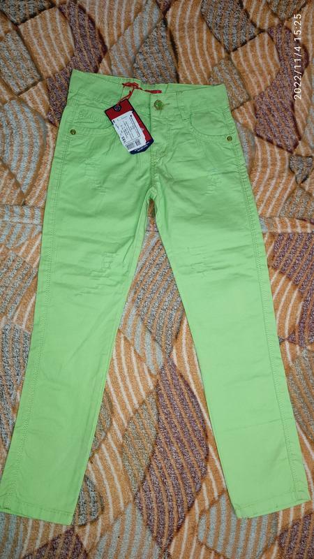 Светло-зеленые, салатовые брюки, джинсы для девочки forty jeans