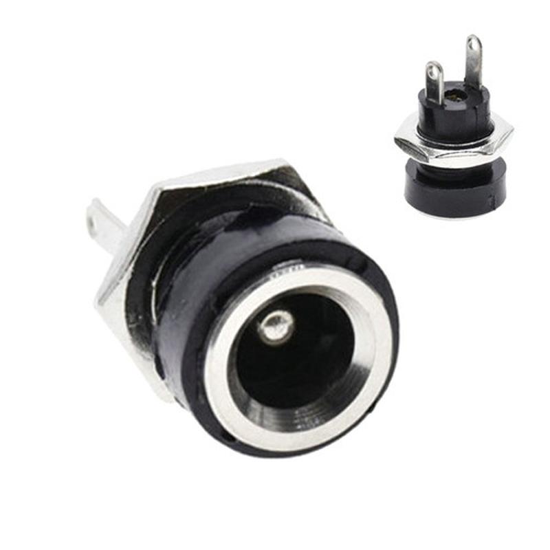 Разъем гнездо питания DC022B 5.5x2.1мм c резьбой на панель - 15 ...