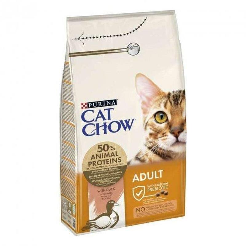 Purina Cat Chow Adult Сухой корм для кошек с уткой 15кг