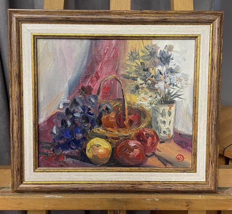 Картина «Осіннній натюрморт з виноградом”