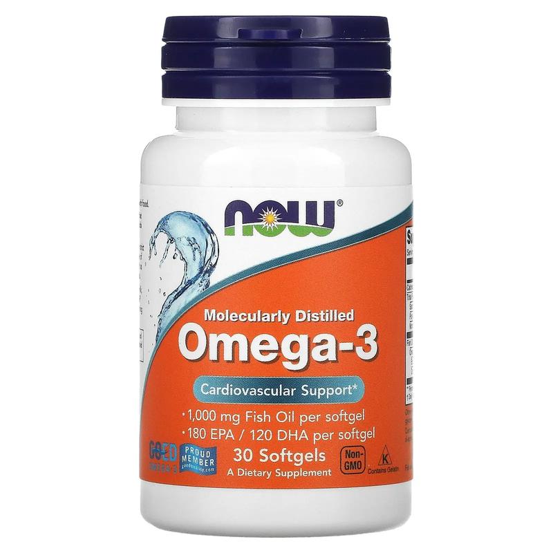 Омега 3 Now Foods (Omega-3) 30 капсул, США