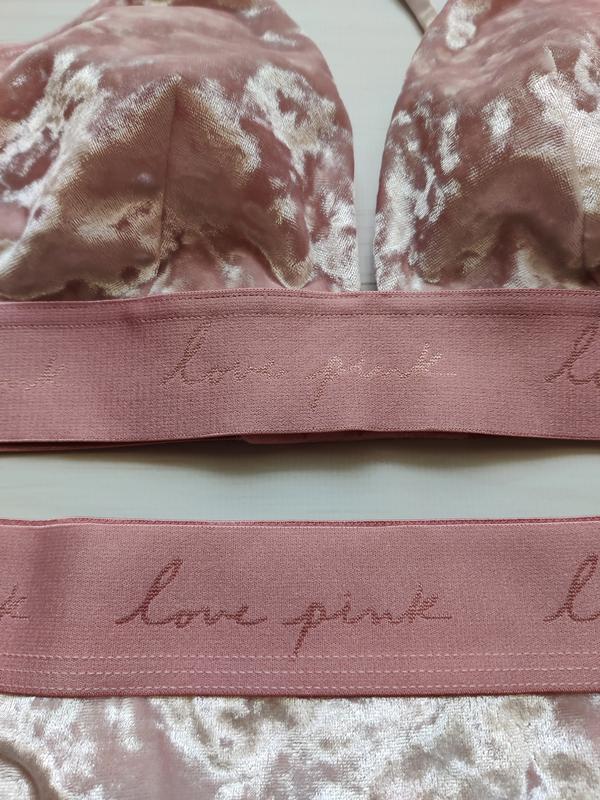 Оксамитовий Бралет VICTORIA'S SECRET PINK VELVET TRIANGLE BRALETTE