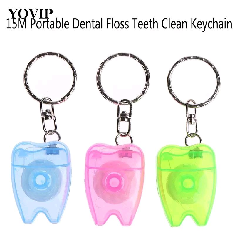 Зубна нитка дорожня у вигляді брелка, довжина 15 метрів. 3 штуки - 70 ...