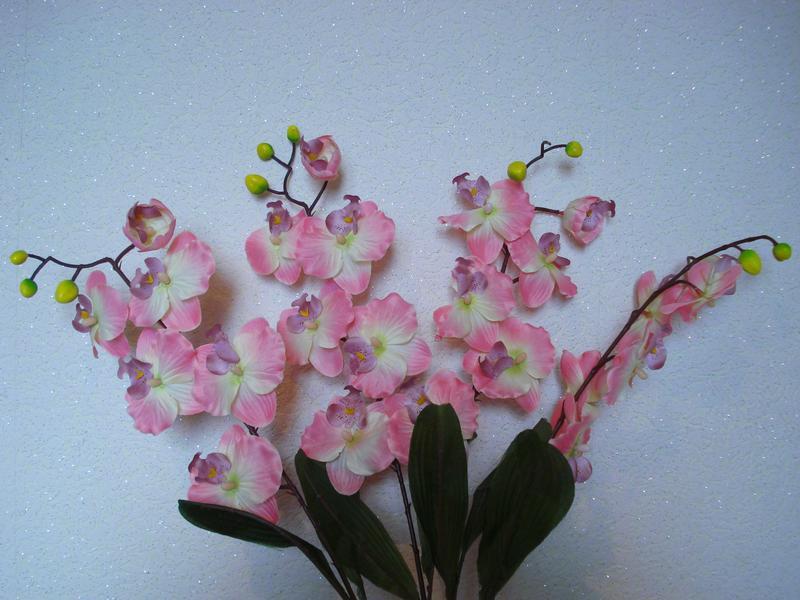Искусственные цветы орхидеи розовые