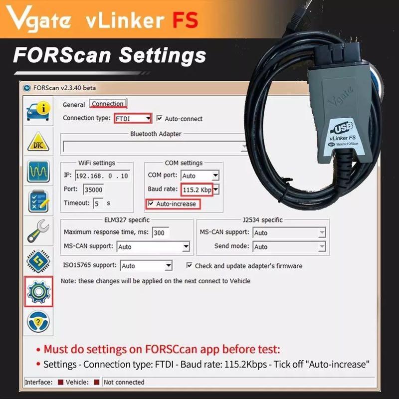 Диагностический сканер Vgate vLinker FS