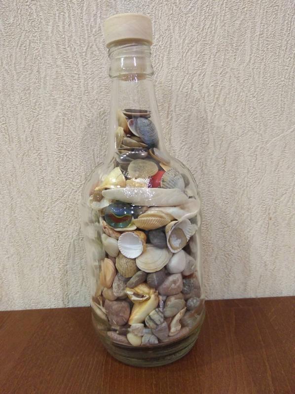 Статуэтка бутылка с морскими сокровищами