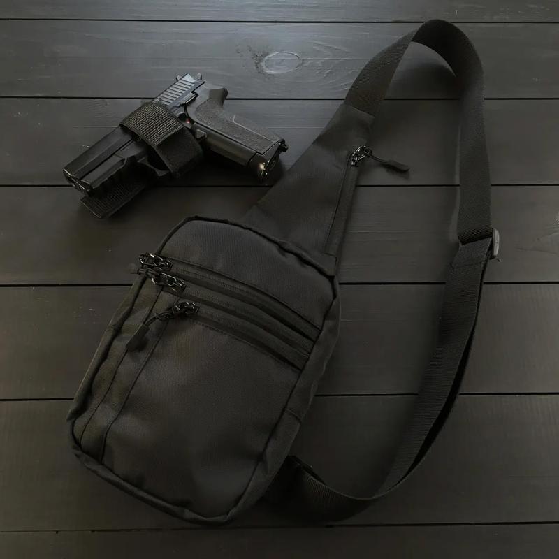 Качественная тактическая сумка с кобурой, мужская черная