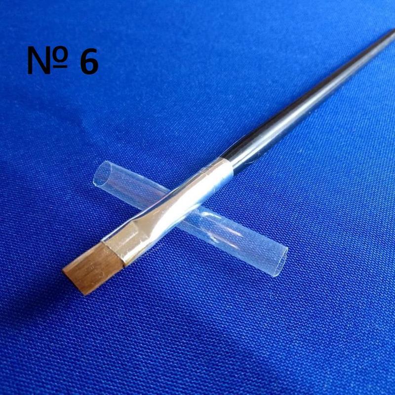 Кисточка для нанесения геля и маникюра плоская прямая с деревя... - 50 ...