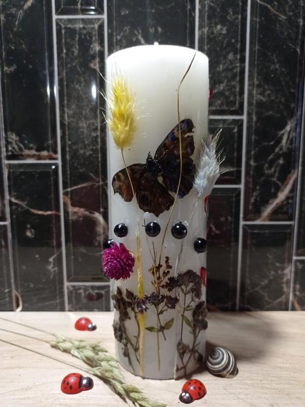 Свечи, декоративные свечи с сухоцветами