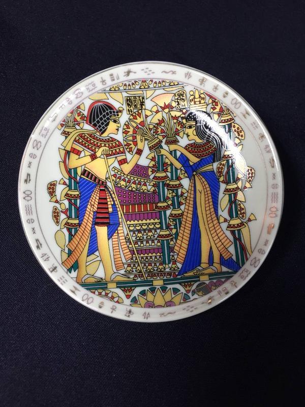Тарелка сувенирная египет 10 см. фарфоровая позолота настенная...