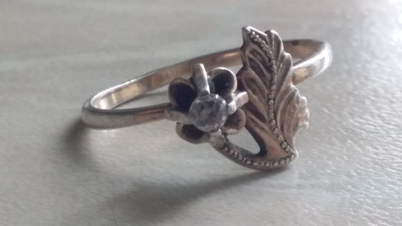Позолоченное серебренное кольцо  с  фионитом(875)