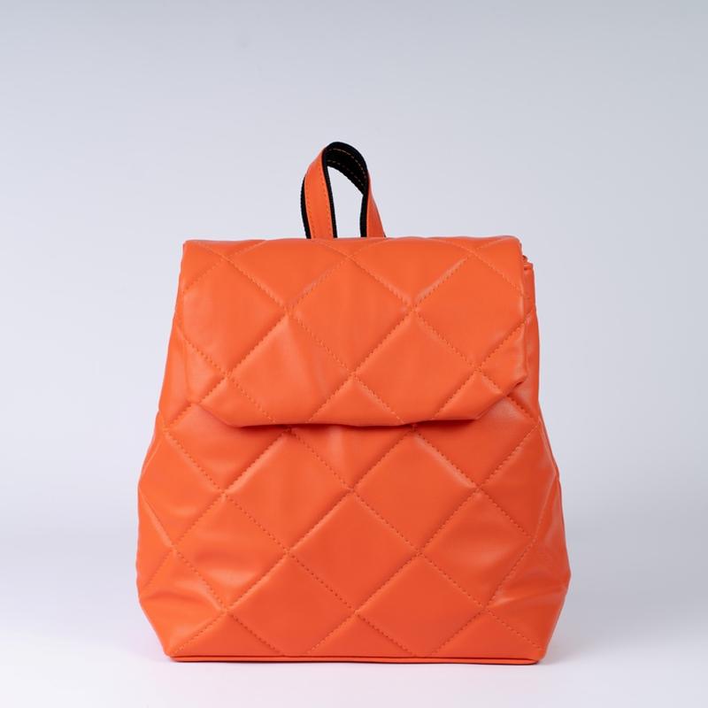 Женский рюкзак оранжевый рюкзак стеганый рюкзак городской рюкзак